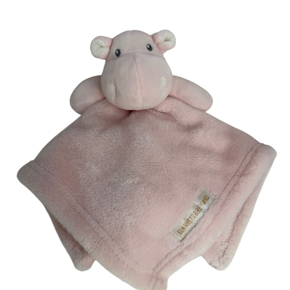 BLANKETS & BEYOND Lovey Pink Velour HIppo Security Blanket Baby Soft Snuggle